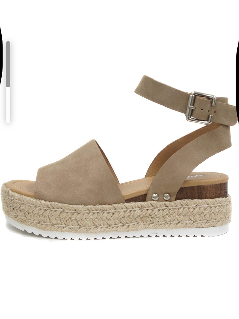 Soda Topic Open Toe Buckle Ankle Strap Espadrilles Flatform Wedge Casual Sandal